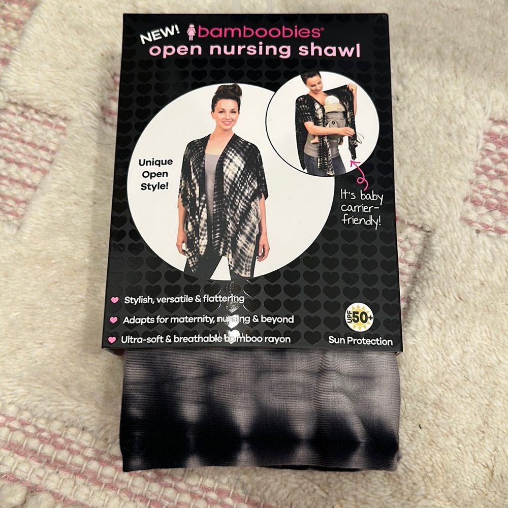 NWT bamboobies open nursing shawl